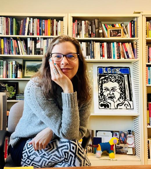 Erin Hamilton sitting in her office